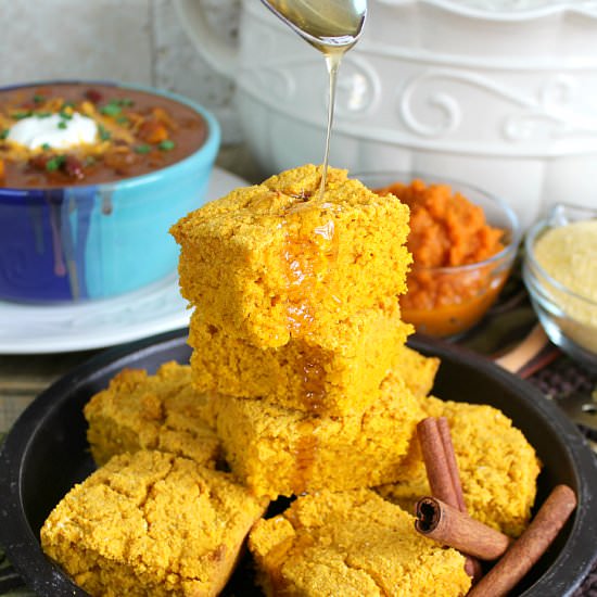 Gluten Free Pumpkin Cornbread - Recipe photo by happihomemade