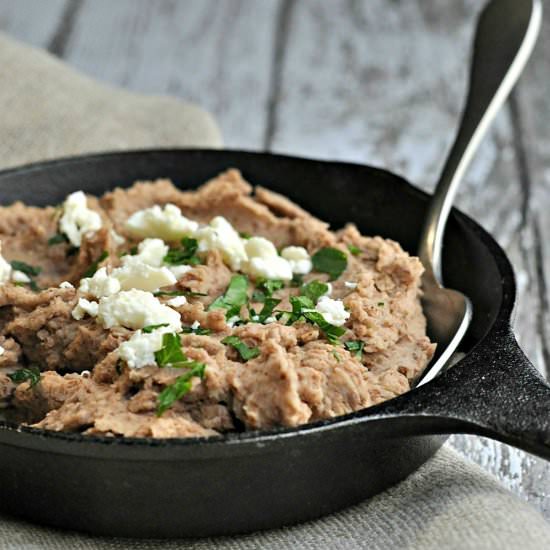 Easy Homemade Refried Beans - Recipe photo by PinchandSwirl