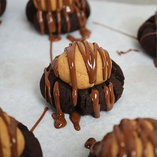 Buckeye Thumbprint Cookies - Recipe photo by lightscamerabake