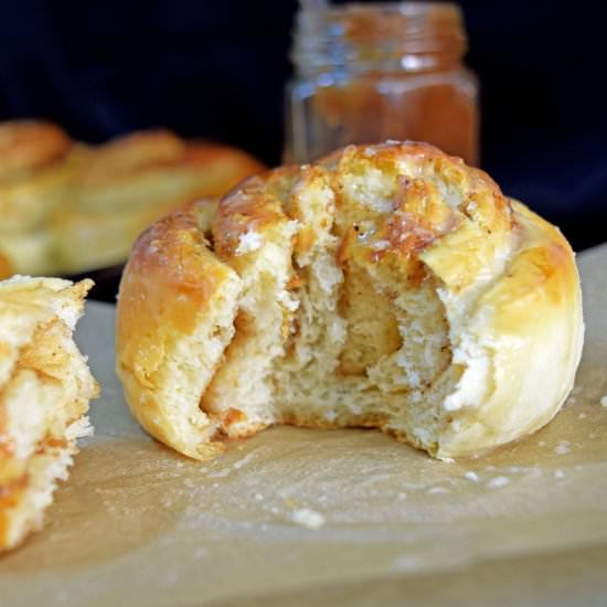 Apple Butter Cinnamon Rolls - Recipe photo by Rous Sweet Corner