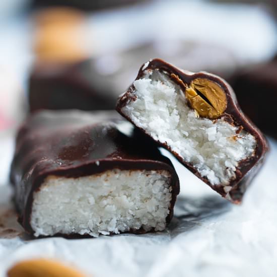 Homemade Paleo Almond Joy Bars - Recipe photo by foodfaithfitness