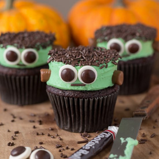 Cute Frankenstein Cupcakes - Recipe photo by yourcupofcake