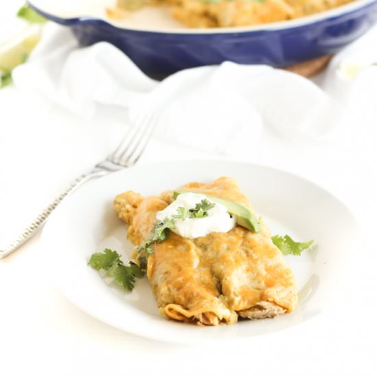 Best Green Chile Chicken Enchiladas - Recipe photo by Lively Table