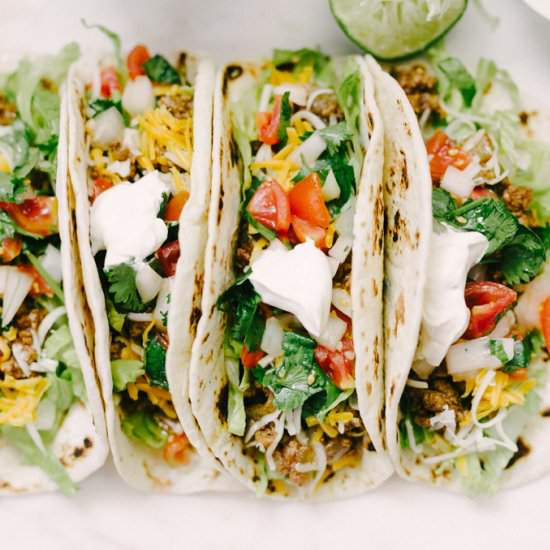 Ground Beef Tacos with DIY Seasoning - Recipe photo by Our Salty Kitchen