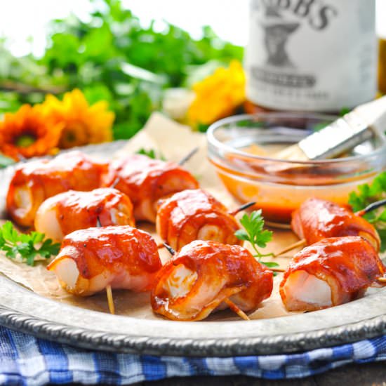 Bacon Wrapped Chicken Bites - Recipe photo by The Seasoned Mom