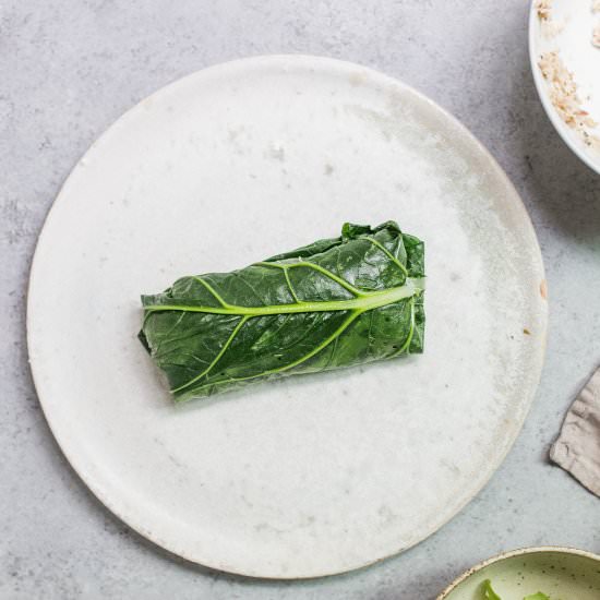 Collard Green Wraps (Paleo, Vegan) - Recipe photo by food by mars