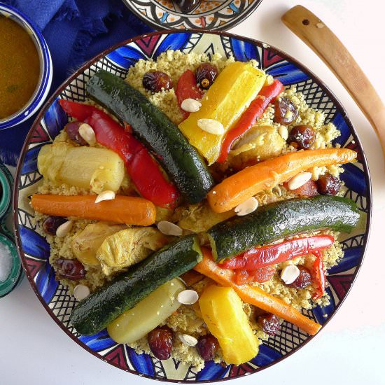 CousCous with 7 Vegetables & Dates - Recipe photo by spainkitchen