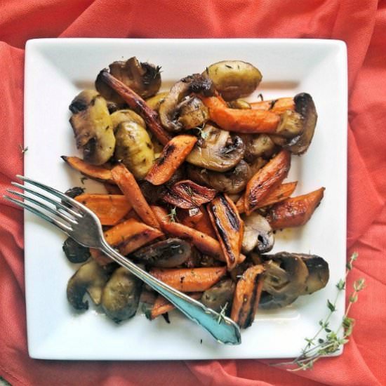 Roast Carrots and Mushrooms - Recipe photo by thegardeningcook