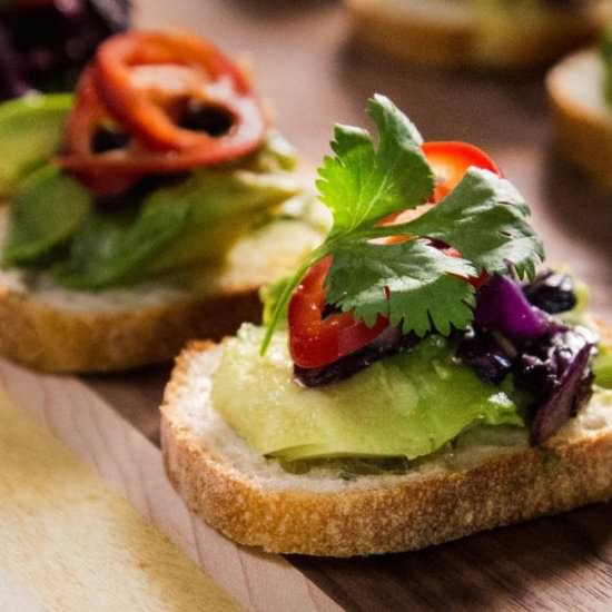 Charred Cabbage + Avo Crostini - Recipe photo by wickedhealthy