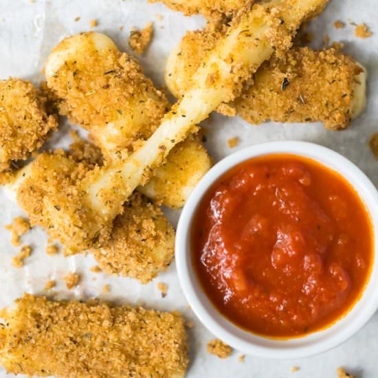 Baked Mozzarella Sticks - Recipe photo by wellplated