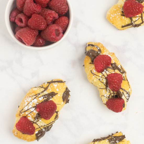 Chocolate Croissants with Raspberry - Recipe photo by tabithatalksfood