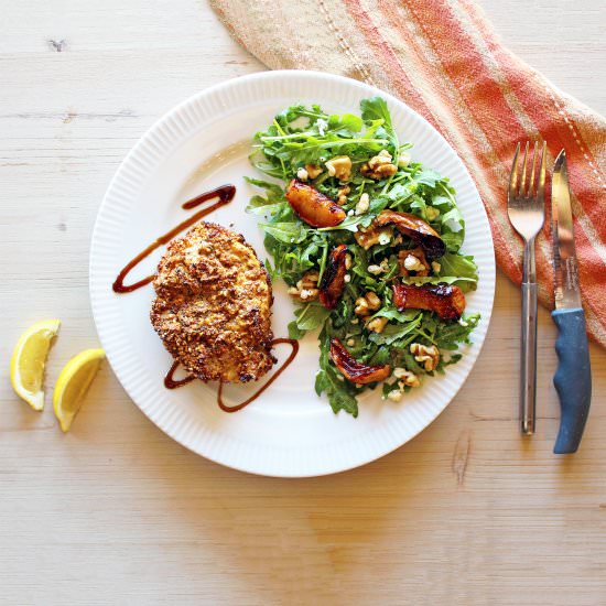 Dukkah Crusted Pork & Roasted Apple - Recipe photo by wifeychef