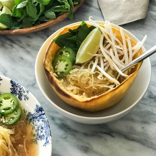 Spaghetti Squash Vegan Pho - Recipe photo by passtheplants