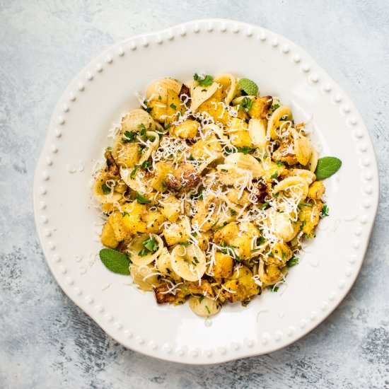 Roasted Butternut Squash Pasta - Recipe photo by saltandlavender