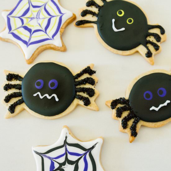 Spider and Cobweb Sugar Cookies - Recipe photo by The Sweet Nerd
