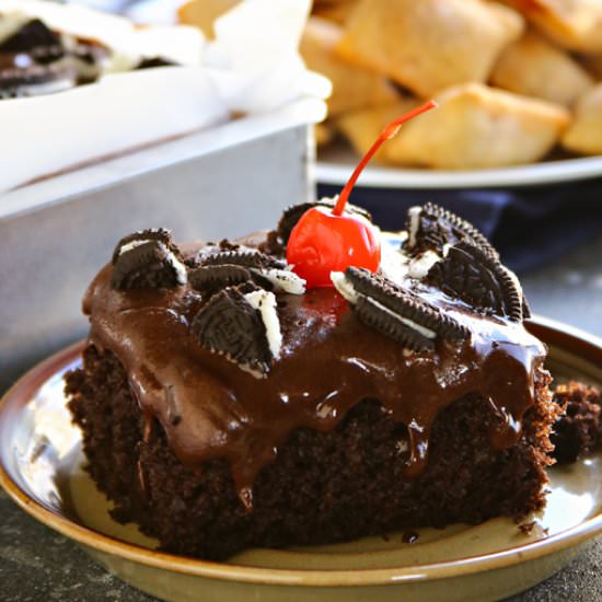 Chocolate Oreo Cherry Coke Cake - Recipe photo by Kleinworth &amp; Co
