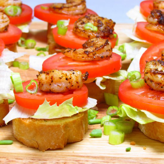 Blackened Shrimp PoBoy Bites - Recipe photo by GrazingGlutton