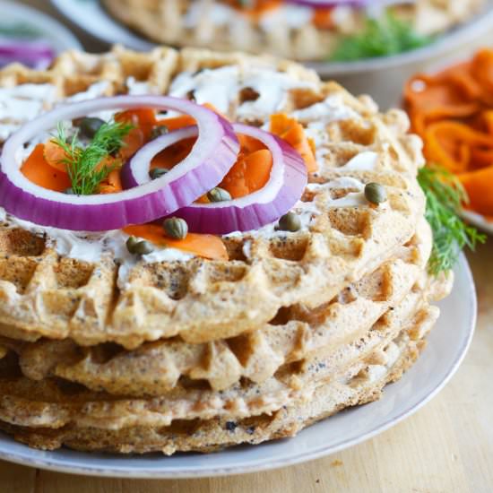 Everything Bagel WAFFLES! - Recipe photo by The Colorful Kitchen