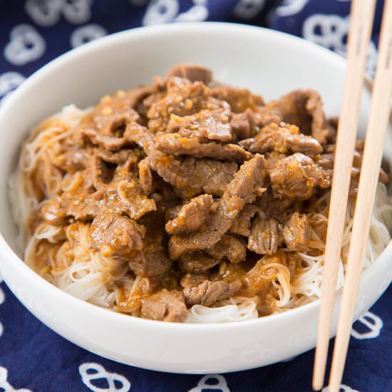 Satay Beef Vermicelli Noodles - Recipe photo by Lokness