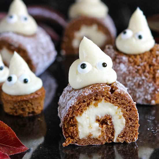 Ghostly Pumpkin Mini Rolls GF - Recipe photo by glutenfreealchemist