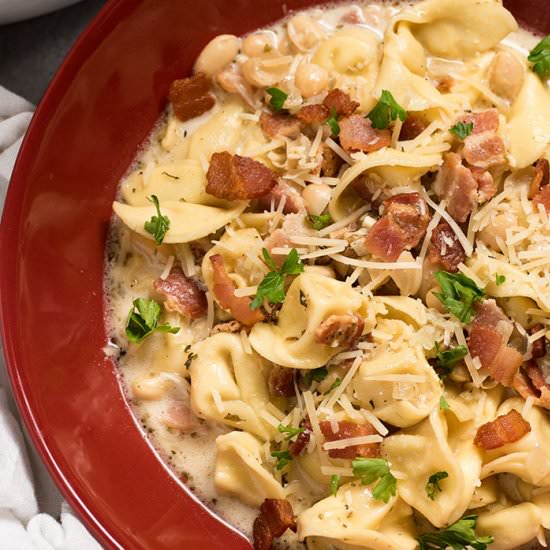 Creamy Tortellini Bacon Soup - Recipe photo by TheSaltyMarshmallow