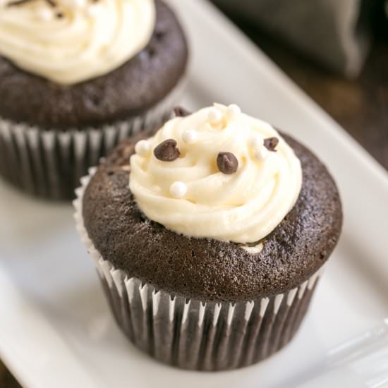 Frosted Black Bottom Cupcakes - Recipe photo by thatskinnychickcanbake