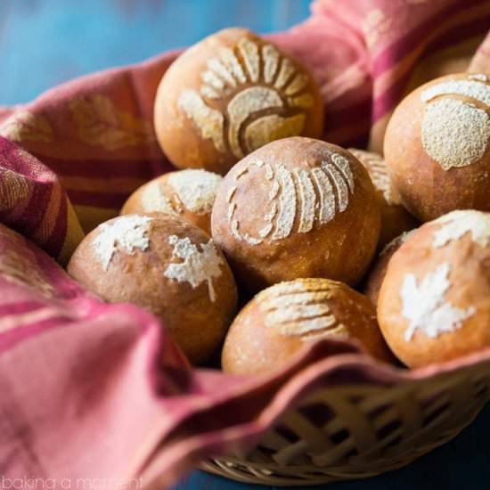 Stenciled Bread Rolls - Recipe photo by Baking a Moment