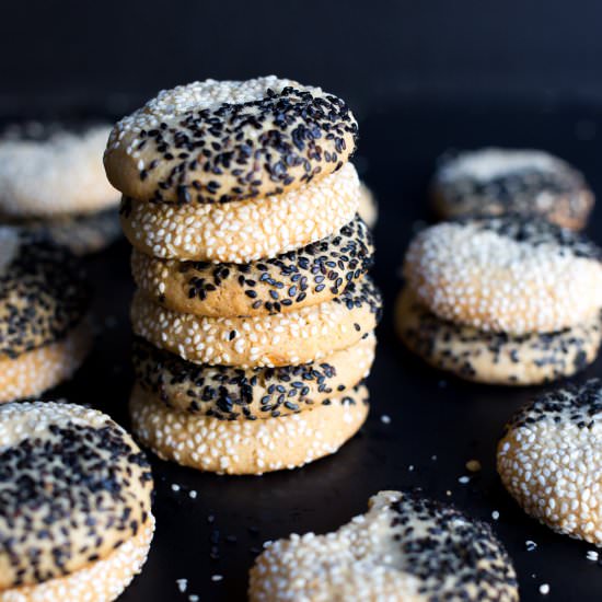 Black & White Tahini Cookies - Recipe photo by beckysuebakes