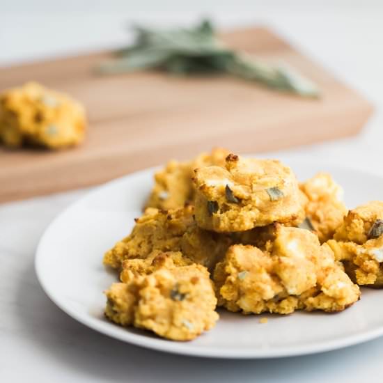Pumpkin Sage Goat Cheese Biscuits - Recipe photo by herheartandtable