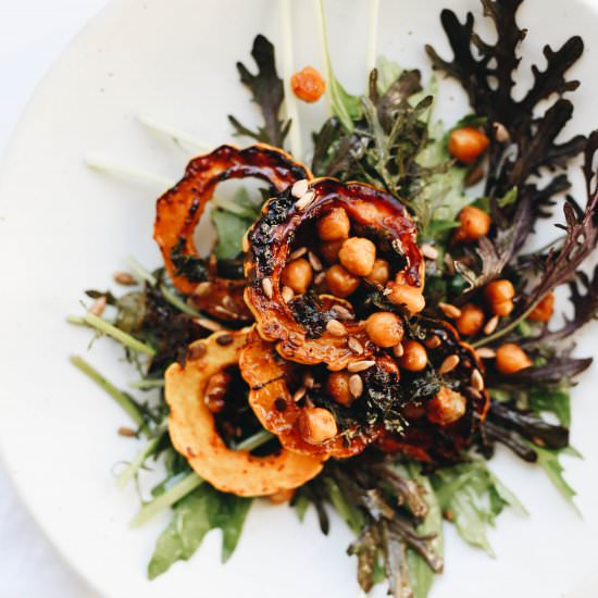 Delicata Squash + Chickpea Salad - Recipe photo by littlethingsbyjulia