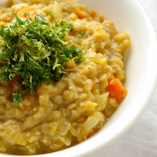 20 minute lentil soup - Recipe photo by Eva Minette