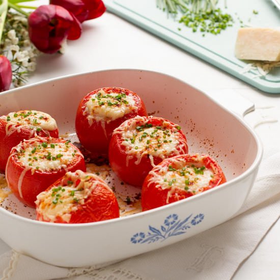 Baked Eggs in Tomato Cups - Recipe photo by cupofzest
