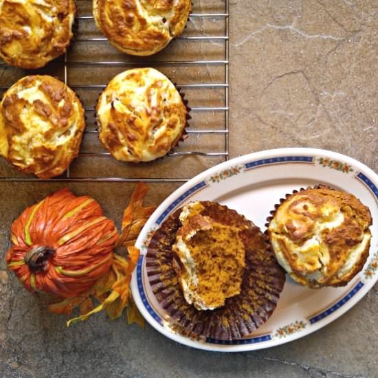 Pumpkin Cheesecake Muffins - Recipe photo by thegardeningcook