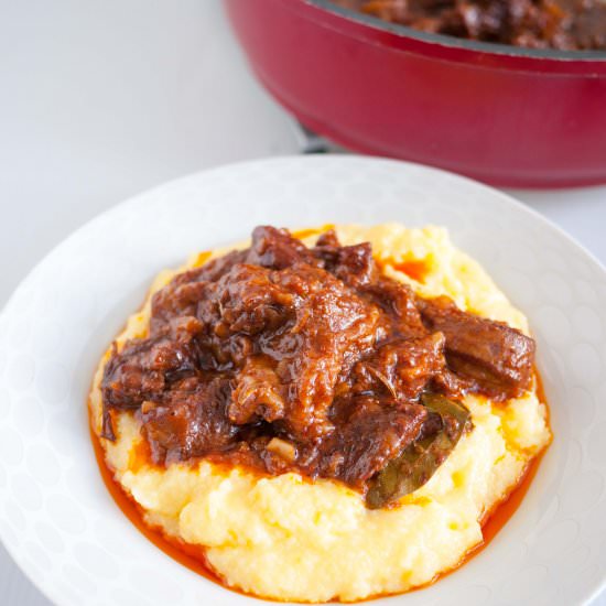 Slow Cooked Lamb w Creamy Polenta - Recipe photo by VeenaAzmanov