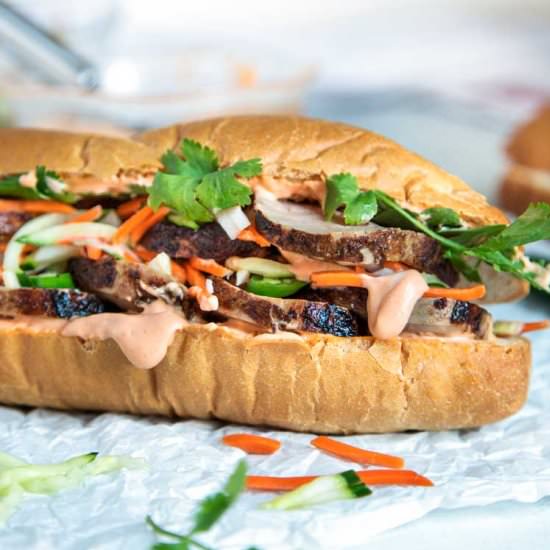 Teriyaki Pork Bahn Mi Sandwich - Recipe photo by keviniscooking