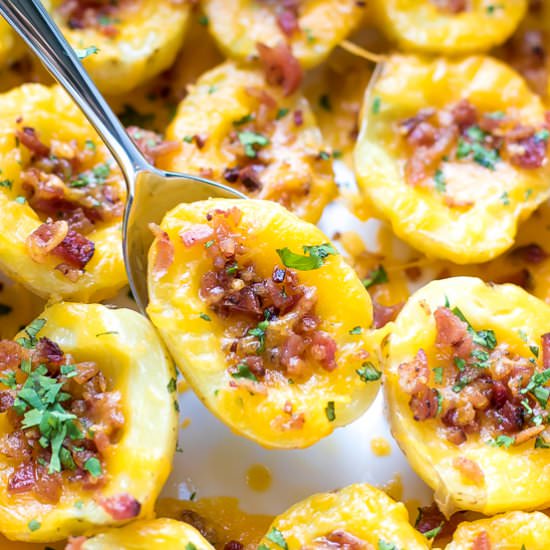Cheesy Crispy Baked Potato Bites - Recipe photo by lslfunblog
