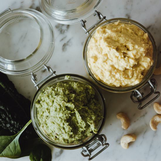 Two kinds of hummus - Recipe photo by Babettesveganblog