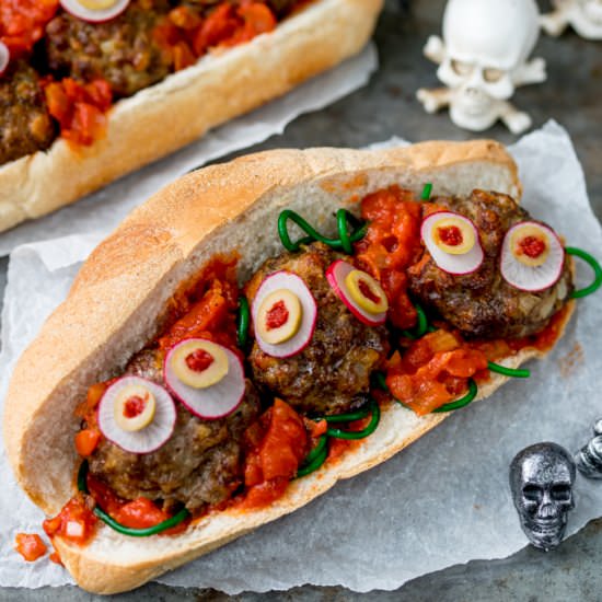 Halloween Eyeball Sub - Recipe photo by KitchenSanctuary