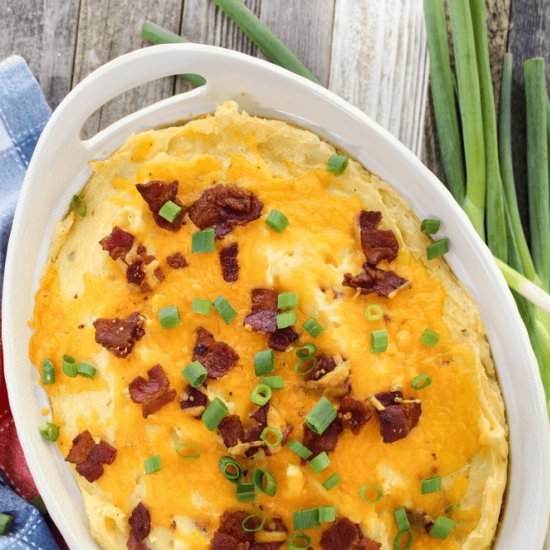 Cheesy Mashed Potato Casserole - Recipe photo by simplymaderecipesbyamber