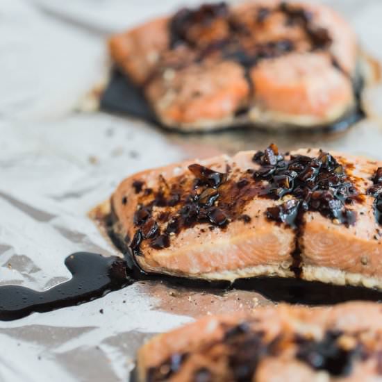 Sage Balsamic Glazed Salmon - Recipe photo by herheartandtable