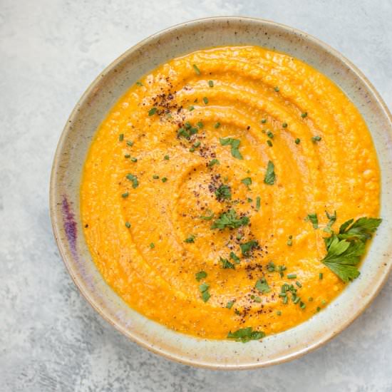 Pumpkin and Lentil Soup - Recipe photo by saltandlavender