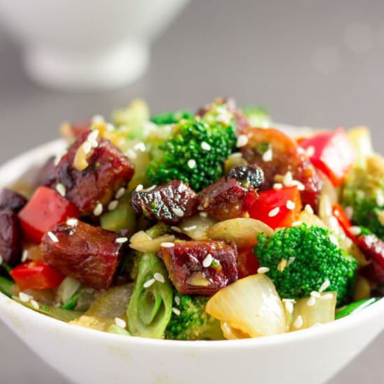 Hoisin Pork Stir Fry - Recipe photo by onecleverchef