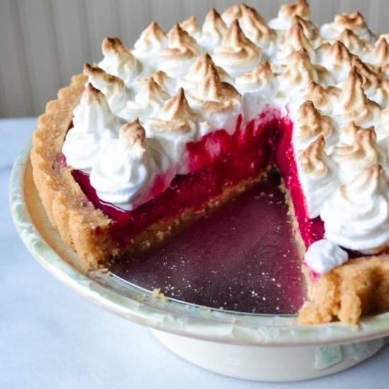 Partridgeberry Swiss Meringue Tart - Recipe photo by saltwaterdaughters