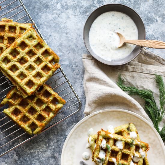 White Cheddar Broccoli Waffles - Recipe photo by My Diary of Us