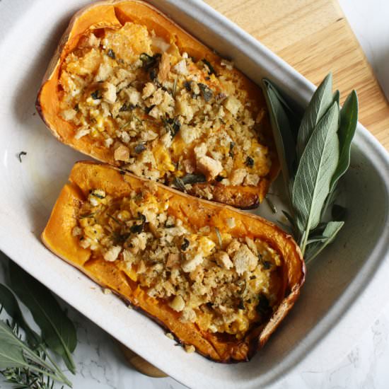 Stuffed Butternut Squash - Recipe photo by wishtodish