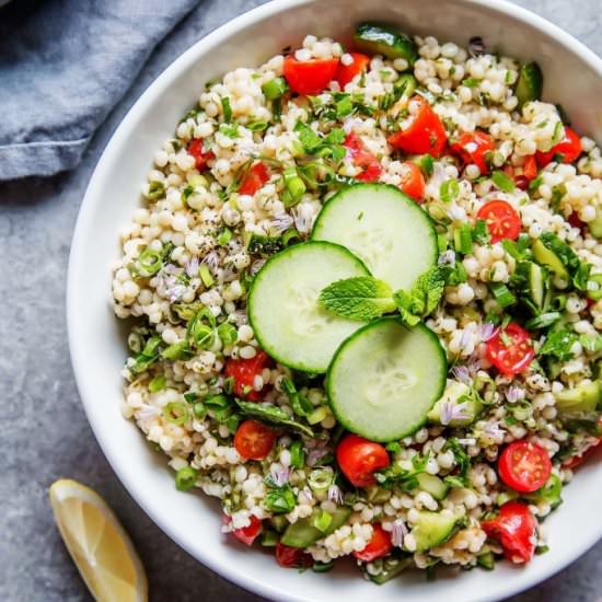 Israeli Couscous Tabbouleh Salad - Recipe photo by platingsandpairings