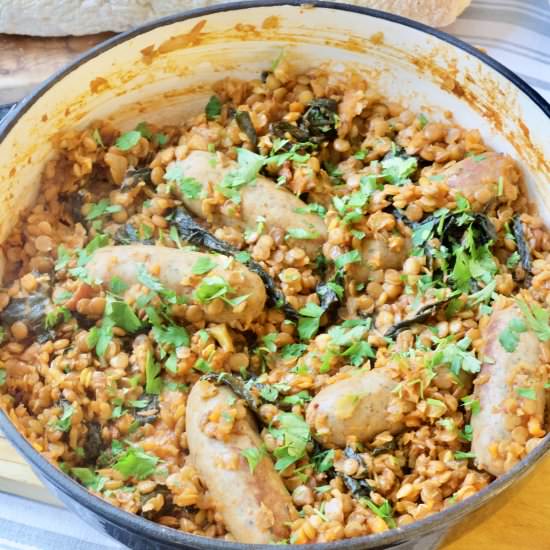Sausage & Lentil Casserole - Recipe photo by joskitchenlarder