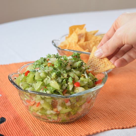 Green Tomato Pico de Gallo - Recipe photo by gristandgreens