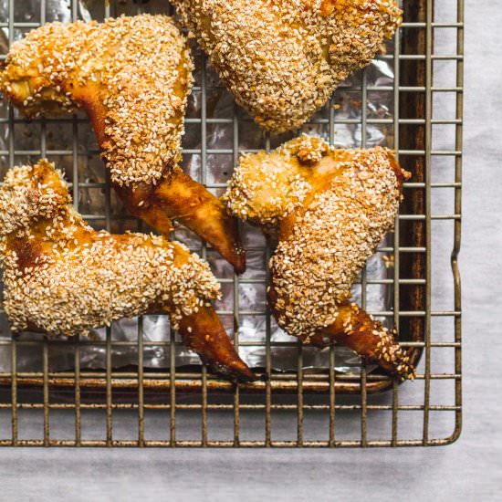 crispy baked pumpkin wings - Recipe photo by cakeoversteak