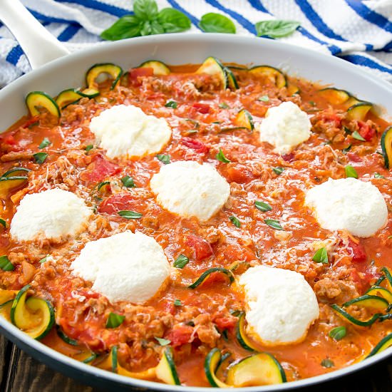 One Pot Lasagna Zucchini Noodles - Recipe photo by kirbie